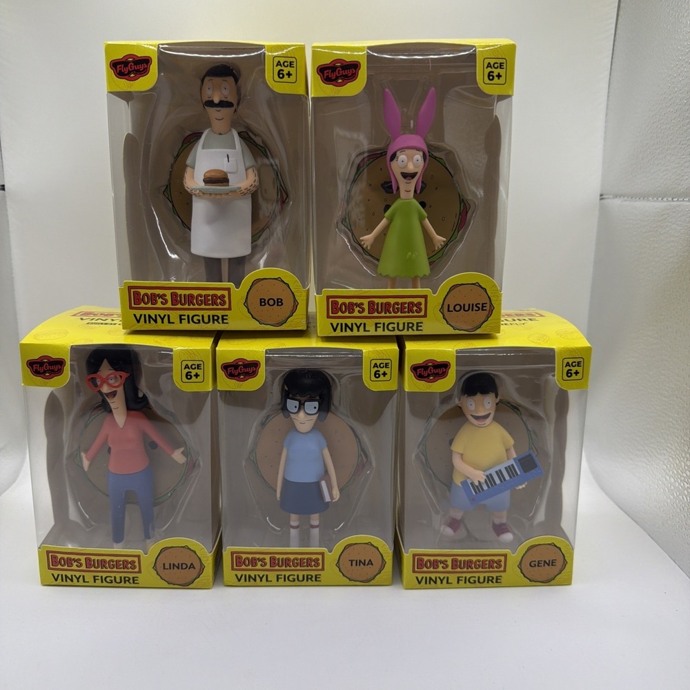 Bob's Burgers Set Of 5 Tina Louise Gene‎ Linda Bob 4" Figures Culturefly NEW NIB